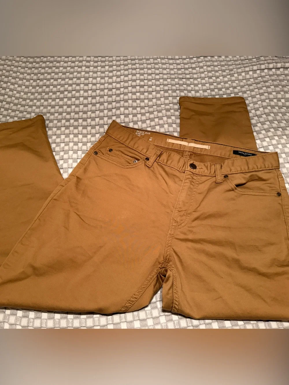 Banana Republic Men's 32 x 30 Travel Jean Slim Fit Chino Pants - Caramel Tan 3T1